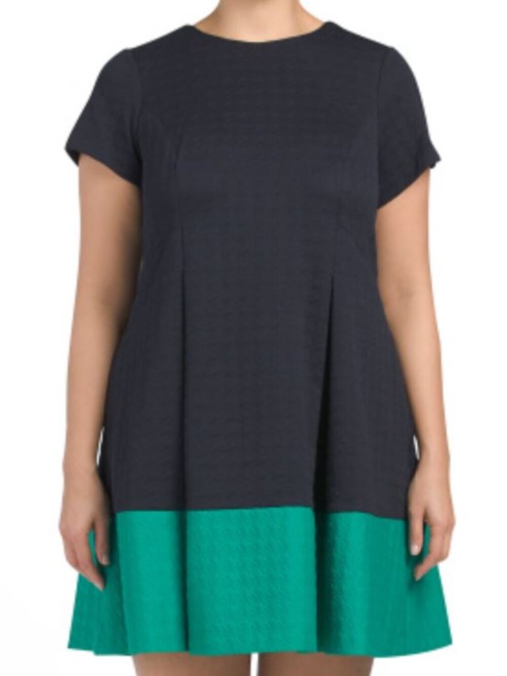 NWT Vince Camuto Color Block Navy and Green Dress - Retail $138